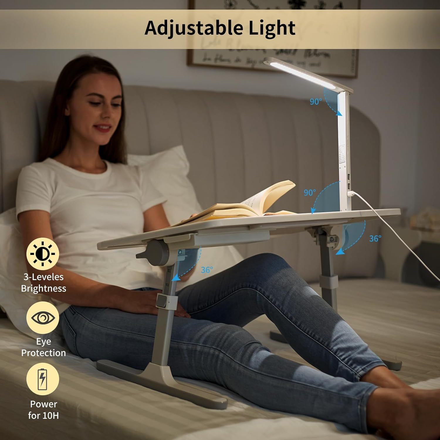 Portable Lap Desk with LED Light