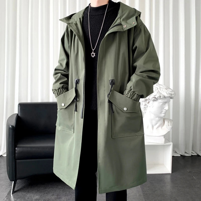 Streetwear Hooded Trench Coat