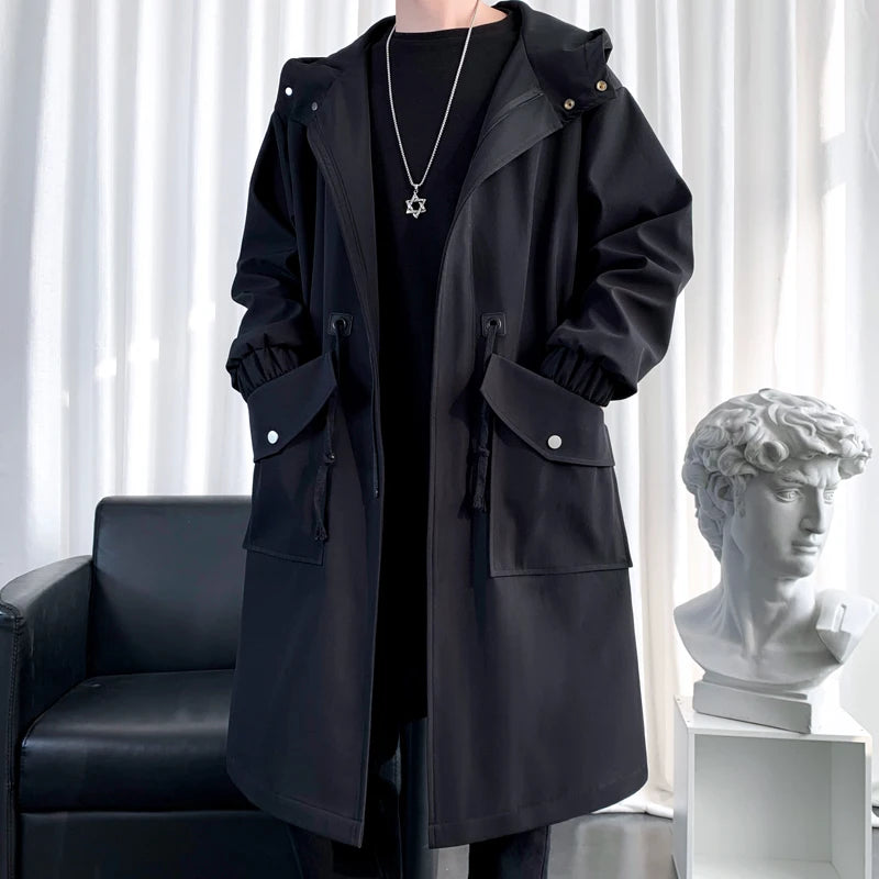 Streetwear Hooded Trench Coat