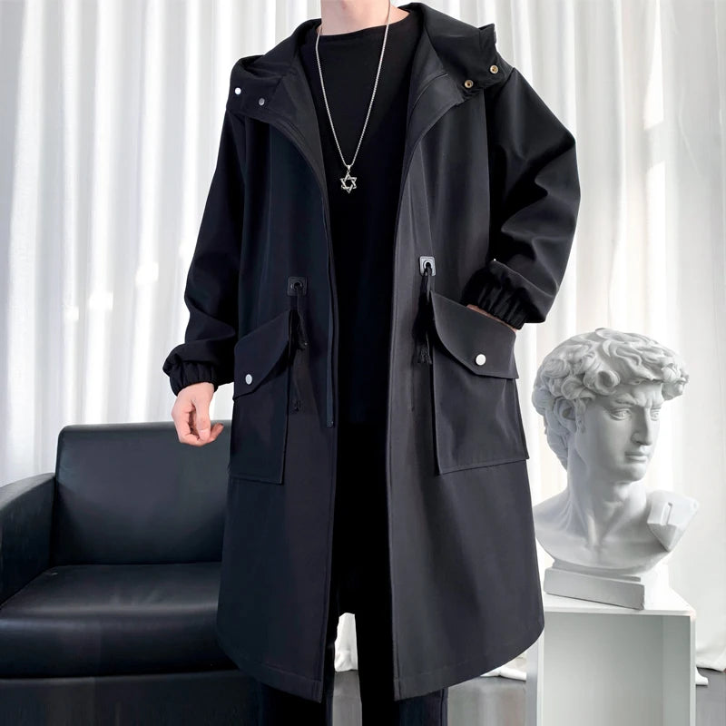 Streetwear Hooded Trench Coat