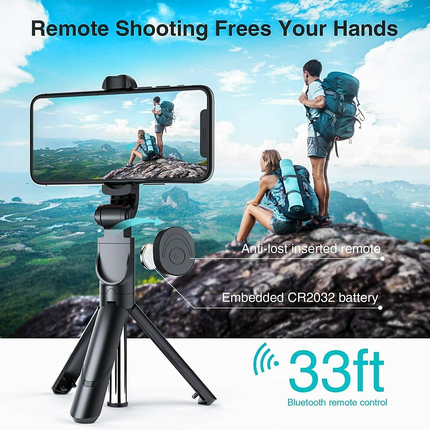 Telescopic Selfie Stick Bluetooth Tripod